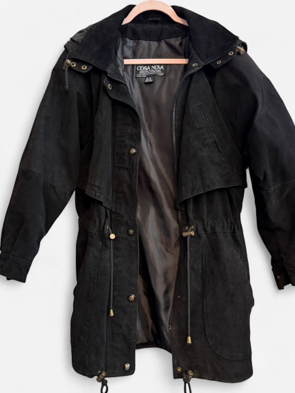 Cosa Nova Black Long Hooded Jacket